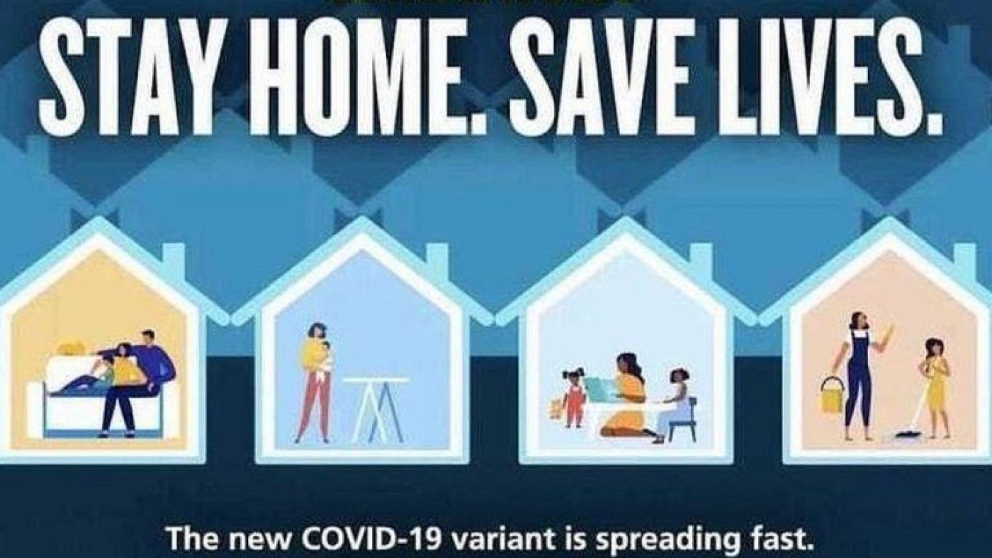 'Stay home, save lives' covid poster by Public Health England