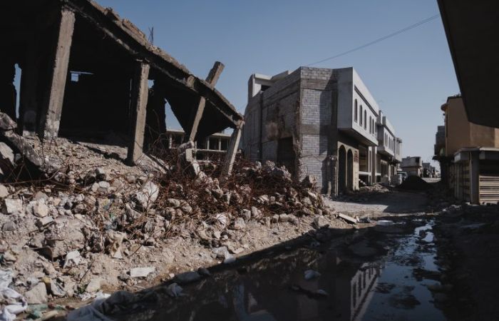 Buildings reduced to rubble